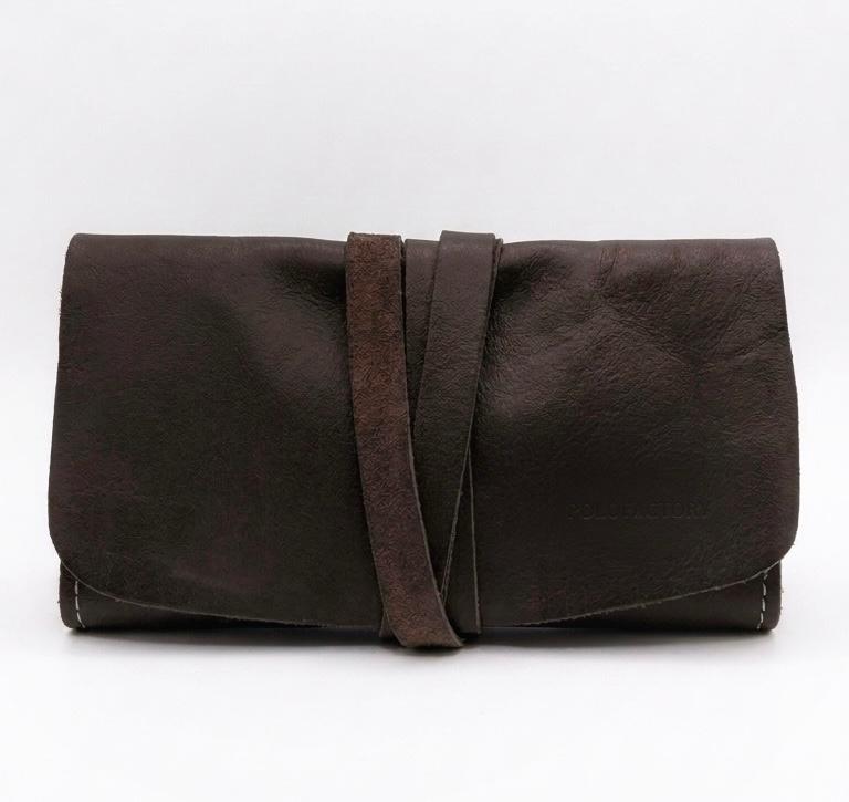 Soft Leather Wrap Pouch